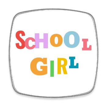  School girl - Square fridge magnet - white - Front