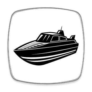 Jet Boat - Square fridge magnet - white - Front