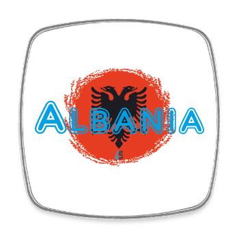 Albanien - Viereckiger Kühlschrankmagnet - Weiß - Vorne