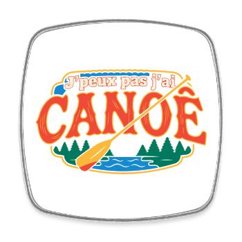 J'peux pas j'ai CANOE Aventure - Magnet carré - blanc - Devant