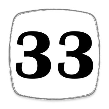33 - Square fridge magnet - white - Front