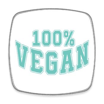 100 % Vegan – Alimenté par les plantes Conception de mèmes - Magnet carré - blanc - Devant