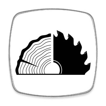 Carpenter Wooden Slice Saw Blade - Square fridge magnet - white - Front
