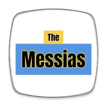 Der Messias-Typografie-Blau - Viereckiger Kühlschrankmagnet - Weiß - Vorne