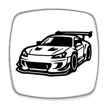 Car Sports Car Car Racing - Square fridge magnet - white - Front