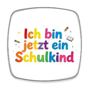Schulbeginn Bunte Lernwelt - Viereckiger Kühlschrankmagnet - Weiß - Vorne