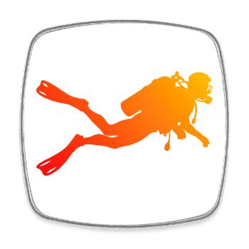 Gift idea for a diving fan with scuba diving - Square fridge magnet - white - Front
