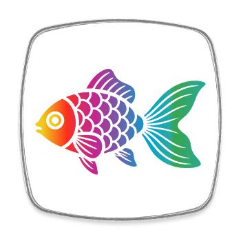 Bunter Fisch | Modernes Meeresmotiv - Viereckiger Kühlschrankmagnet - Weiß - Vorne
