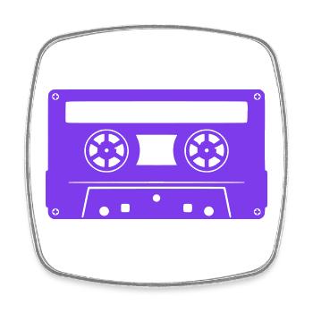 Cassette - Retro 80s Vintage Music Mixtape - Square fridge magnet - white - Front