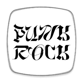 Logo punk rock - Magnet carré - blanc - Devant