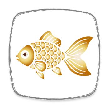 Goldfish | Classic fish motif - Square fridge magnet - white - Front