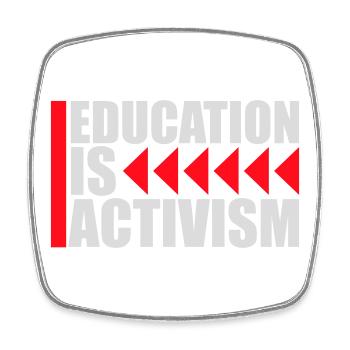 Education Is Activism Bildung Aktivismus Statement - Viereckiger Kühlschrankmagnet - Weiß - Vorne