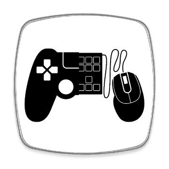 Gaming Controller - Viereckiger Kühlschrankmagnet - Weiß - Vorne