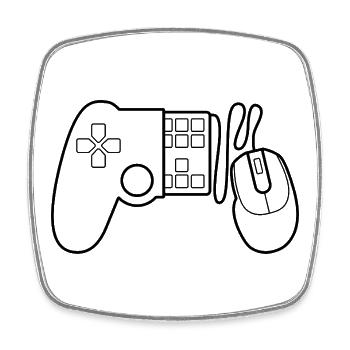 Gaming Controller Outline - Viereckiger Kühlschrankmagnet - Weiß - Vorne