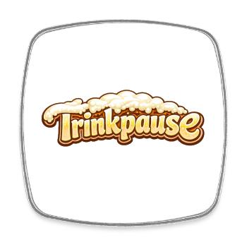 Trinkpause Bier-Schriftzug - Viereckiger Kühlschrankmagnet - Weiß - Vorne