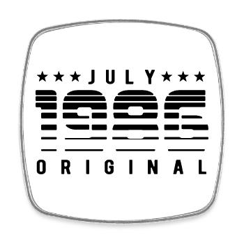 Original Limited Edition July 1986 Geburtstag - Viereckiger Kühlschrankmagnet - Weiß - Vorne