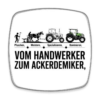 Grüner Traktor Silhouette - Viereckiger Kühlschrankmagnet - Weiß - Vorne