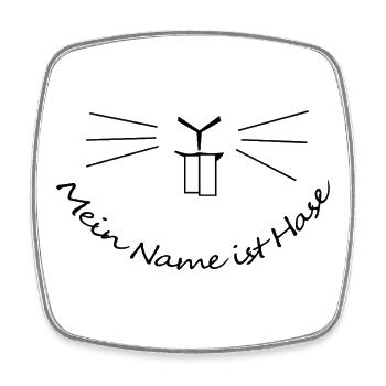 Mein Name ist Hase – Funny German Saying Art - Square fridge magnet - white - Front