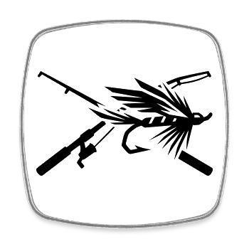 Fly Fishing Fishing Lures Fishing Fishing - Square fridge magnet - white - Front