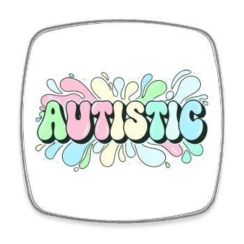 Autistique Arc en Ciel Éclatant - Magnet carré - blanc - Devant