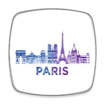 Paris Skyline Skizze - Viereckiger Kühlschrankmagnet - Weiß - Vorne