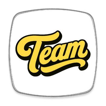 Team - Square fridge magnet - white - Front