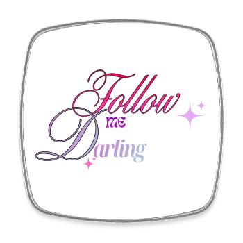 Follow Me Darling Lettering - Square fridge magnet - white - Front