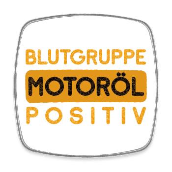 Meine Blutgruppe ist Motoröl Positiv Auto Sprüche - Viereckiger Kühlschrankmagnet - Weiß - Vorne