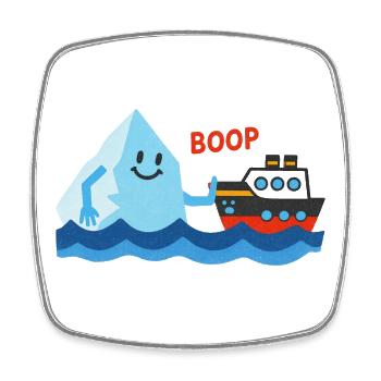 Eisberg sagt Boop zum Schiff - Magnet carré - blanc - Devant