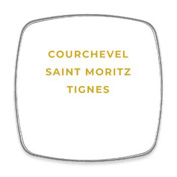 Pont de Montvert Lozère -Courchevel - Saint Moritz - Magnet carré - blanc - Devant