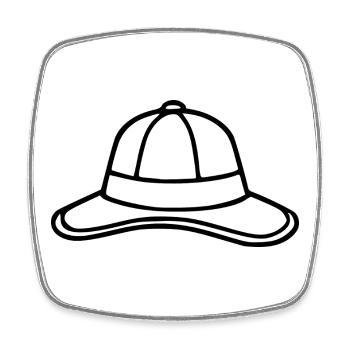 Cadeau du pêcheur au chapeau de pêcheur - Magnet carré - blanc - Devant