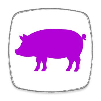 Silhouette de cochon - Magnet carré - blanc - Devant