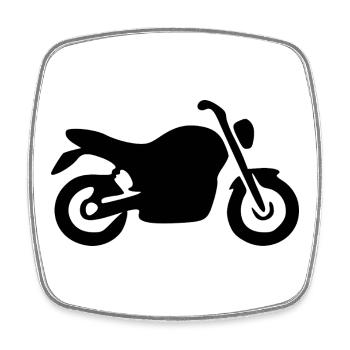 Cadeau moto moto noir pour motard - Magnet carré - blanc - Devant