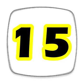 Symbole numérique 15 - Magnet carré - blanc - Devant