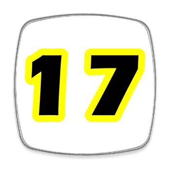17 Number Symbol - Square fridge magnet - white - Front