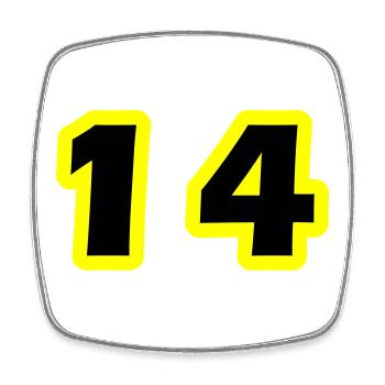 14 Number Symbol - Square fridge magnet - white - Front