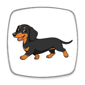 Image of a dachshund in cartoon style - Square fridge magnet - white - Front