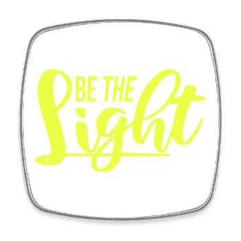 Be The Light Motivierend Positivität Spruch Logo - Viereckiger Kühlschrankmagnet - Weiß - Vorne