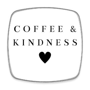 Café & Gentillesse | Chemise qui dit le café - Magnet carré - blanc - Devant