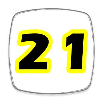 21 Number Symbol - Square fridge magnet - white - Front