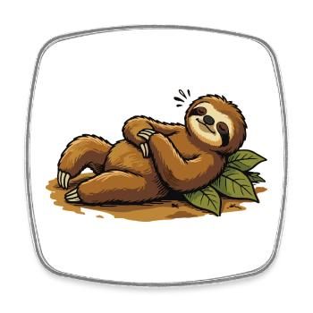 Sloth in tropical rest - Square fridge magnet - white - Front