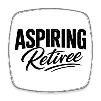 Aspirant retraité - Magnet carré - blanc - Devant