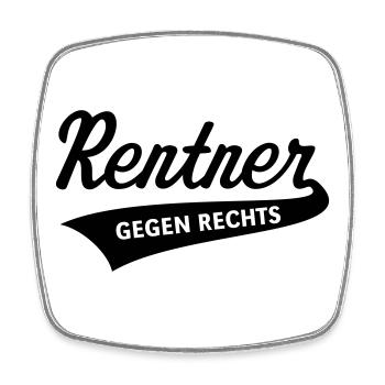 Rentner Gegen Rechts (Rente / Ruhestand / Black) - Viereckiger Kühlschrankmagnet - Weiß - Vorne