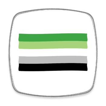 Drapeau de la fierté aromantique - Magnet carré - blanc - Devant