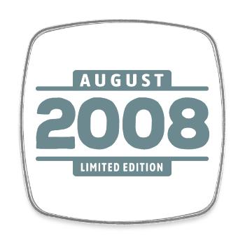 Limited Edition August 2008 Geburtstag Geschenk - Viereckiger Kühlschrankmagnet - Weiß - Vorne