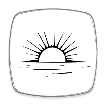 Sunset Sea Sun Holiday Gift - Square fridge magnet - white - Front
