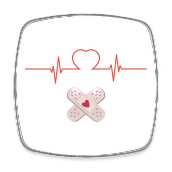 Heart and Cross Dressings - Square fridge magnet - white - Front