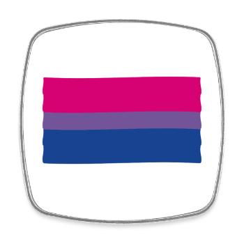 Bisexual Pride Flag - Square fridge magnet - white - Front
