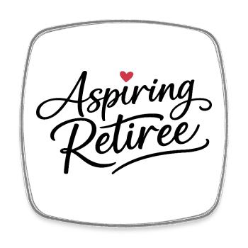Aspirant retraité - Magnet carré - blanc - Devant