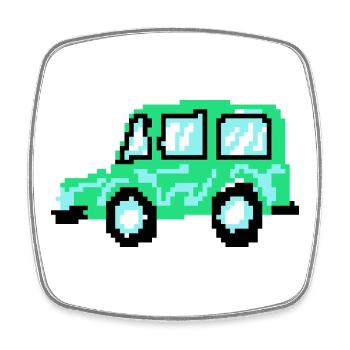 Pixel Car - Magnet carré - blanc - Devant